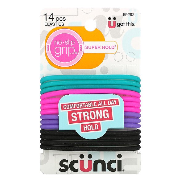 Scunci no damage elastic comfortable all day medium hold bright