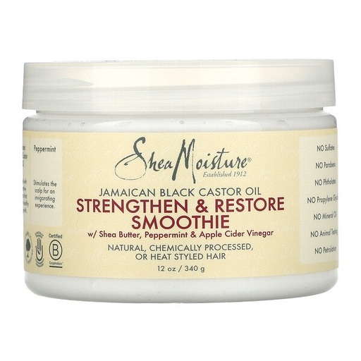 Shea moisture strengthen and restore smoothie with shea better peppermint and apple cider vinegar