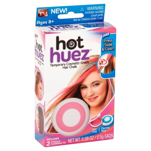Hot Huez, hair chalk, pink & blue